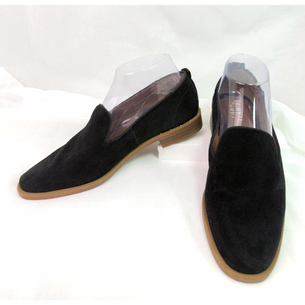 Franco Sarto Jeela Loafers Womens‎ Size 7M Black Suede Slip On Flats Comfort